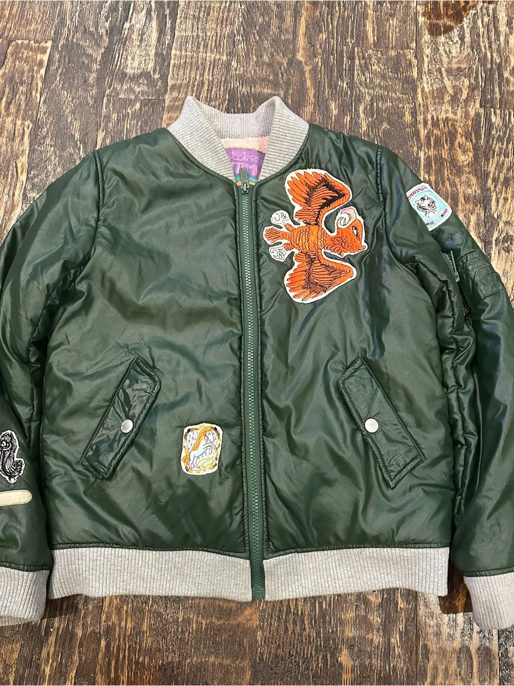 Custo Barcelona Purple Patch Label kids bomber with patch Accents